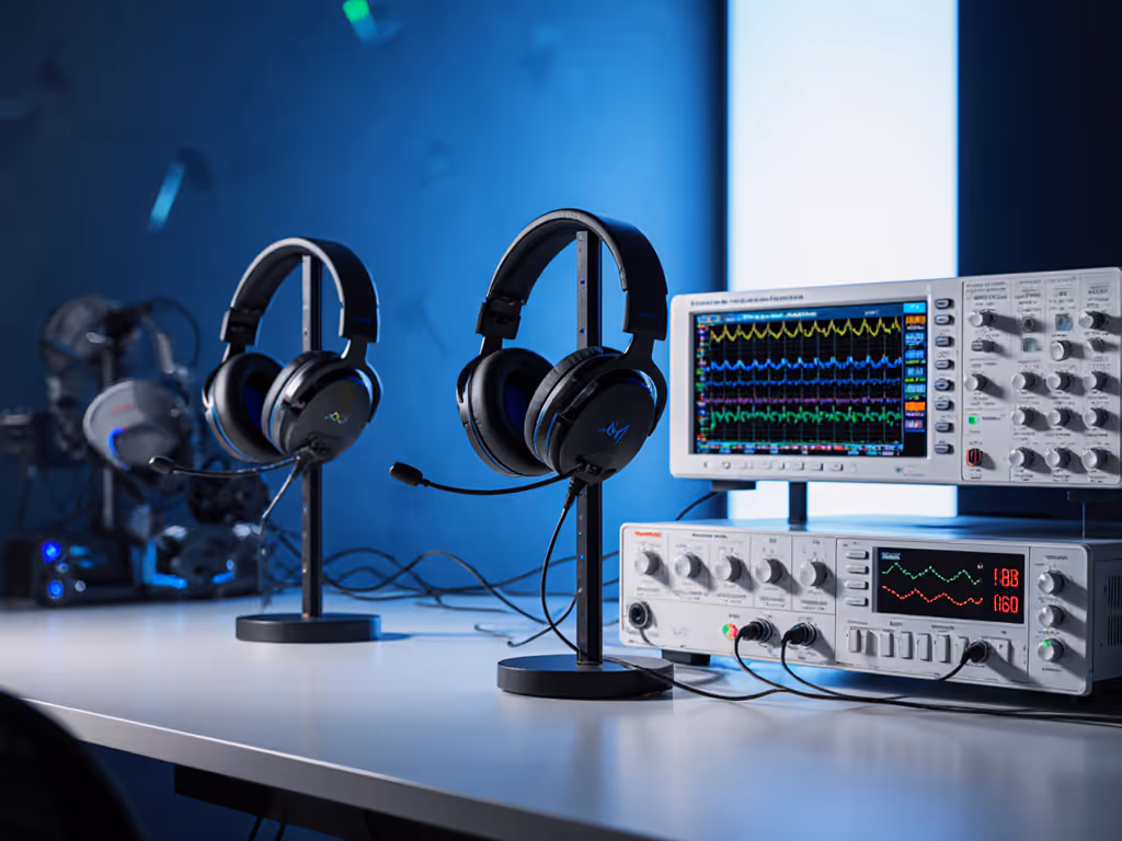 gaming headset latency testing setup