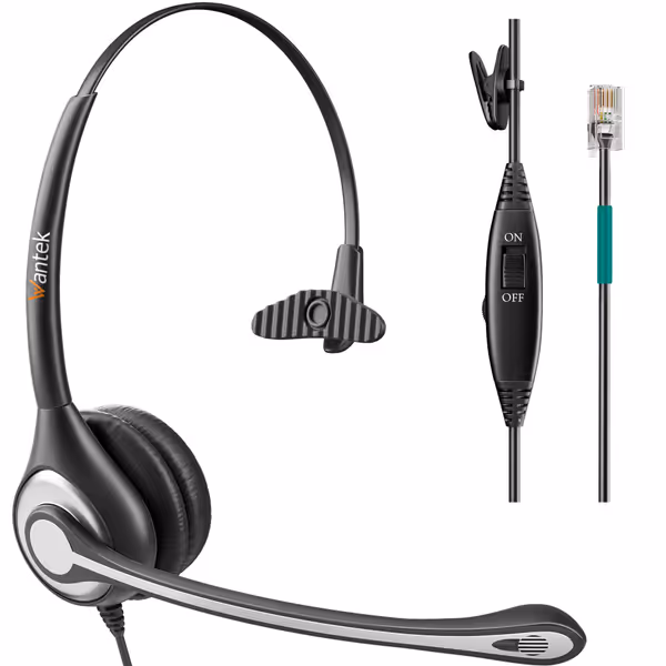 Wantek Corded Telephone Headset Mono